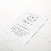 Invitation En Aluminium élégante couronne bleue Baptême argent (Rotation)