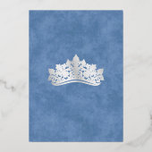 Invitation En Aluminium Elégante Couronne Bleue Tiara Quinceanera (Verso)