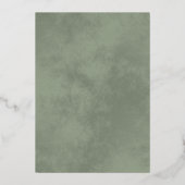 Invitation En Aluminium Elégante dentelle d'argent & Sage vert sur Mariage (Verso)