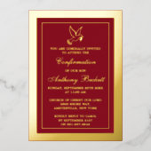 Invitation En Aluminium Elégante Dove Sainte Communion Ou Confirmation Rée (Recto)