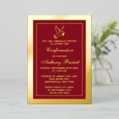 Invitation En Aluminium Elégante Dove Sainte Communion Ou Confirmation Rée (Debout devant)
