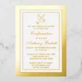 Invitation En Aluminium Elégante Dove Sainte Communion Ou Confirmation Rée (Recto)
