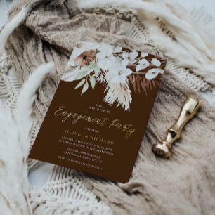 Invitation En Aluminium Élégante fête de fiançailles florale boho été et a