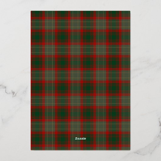 Invitation En Aluminium Élégante fête de Noël de Buffle Vert Plaid (Verso)