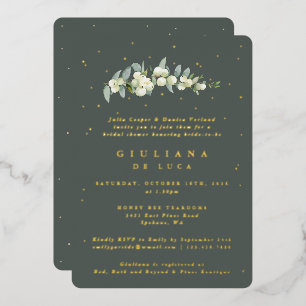 Invitation En Aluminium Elégante Fête des mariées de canneberge verte+Euca