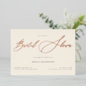 Invitation En Aluminium Élégante Fête des mariées de script de calligraphi (Debout devant)