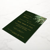Invitation En Aluminium Elégante Fête des mariées Eucalyptus Vert Or (Rotation)