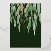Invitation En Aluminium Elégante Fête des mariées Eucalyptus Vert Or (Verso)