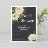 Invitation En Aluminium Elégante Fête des mariées Fleurs Blanches Fluide C (Debout devant)