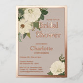 Invitation En Aluminium Elégante Fête des mariées Fleurs blanches Neutre e (Recto)