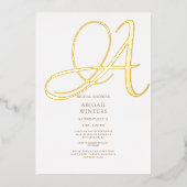 Invitation En Aluminium Élégante Fête des mariées initiale de l'huile méta (Recto)