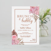 Invitation En Aluminium Elégante Fête des mariées Rose Gold Boho (Debout devant)