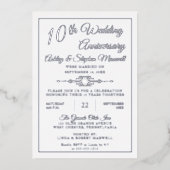 Invitation En Aluminium Élégante fête du 10e anniversaire du Mariage (Recto)