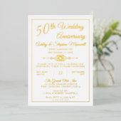 Invitation En Aluminium Elégante fête du 50e anniversaire du Mariage Foi (Debout devant)