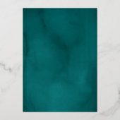 Invitation En Aluminium Elégante feuille d'or Turquoise couronne Quinceane (Verso)