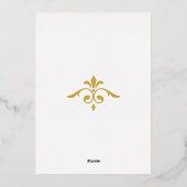Invitation En Aluminium Elégante Filigree or sur blanc, Mariage (Verso)