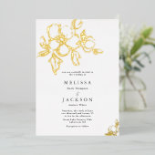 Invitation En Aluminium Élégante floraison Mariage (Debout devant)