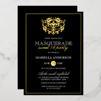 Elégante Gold & Black Masquerade Sweet 16 Party