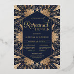 Invitation En Aluminium Élégante marine chic et véritable répétition de fe<br><div class="desc">Elégante marine chic et véritable invitation à dîner en feuille d’or Quand il s’agit de votre jour de mariage, il n’y a rien de mal à apporter un peu de bling. Vous pouvez commencer par cela en donnant le ton avec votre suite d'invitation. Une excellente façon d'ajouter un peu de...</div>