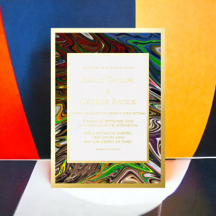 Invitation En Aluminium Élégante œuvre d'art abstraite sans couture modern