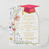 Invitation En Aluminium Elégante Pastel Fleur sauvage Garden Graduation Pa (Recto)