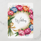 Invitation En Aluminium Elégante Peony Bouquet Mariage Célébration (Verso)