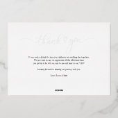 Invitation En Aluminium Élégante photo manuscrite Mariage Merci (Verso)