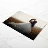 Invitation En Aluminium Élégante photo manuscrite Mariage Merci (Rotation)