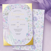 Invitation En Aluminium Élégante Quinceanera Diamonds Princess Robe Or