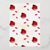 Invitation En Aluminium Elégante Quinceañera Rose rouge en espagnol (Verso)