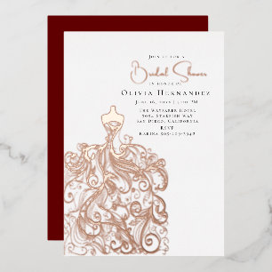 Invitation En Aluminium Élégante robe esquissée en Fête des mariées