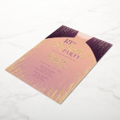 Invitation En Aluminium Élégante robe Rose Parties scintillant or 18e anni (Rotation)