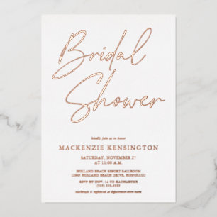 Invitation En Aluminium Élégante Rose Gold Mariage Bridal Shower