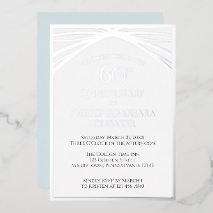 Invitation En Aluminium Elégante Simple 60ème fête Mariage