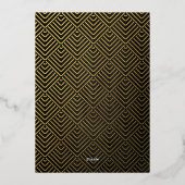 Invitation En Aluminium Élégante soirée Art Déco Noir et Or (Verso)