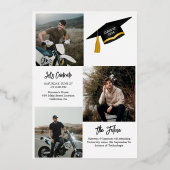 Invitation En Aluminium Élégante Typographie Chic Twin Graduation Party (Verso)