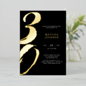 Invitation En Aluminium Élégante typographie moderne 30e anniversaire (Debout devant)