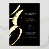 Invitation En Aluminium Élégante typographie moderne 40e anniversaire (Recto)