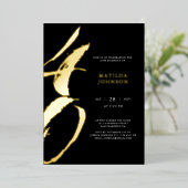 Invitation En Aluminium Élégante typographie moderne 40e anniversaire (Debout devant)