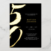 Invitation En Aluminium Élégante typographie moderne 50e anniversaire (Recto)