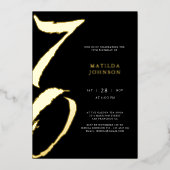 Invitation En Aluminium Élégante typographie moderne 70e anniversaire (Recto)