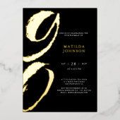 Invitation En Aluminium Élégante typographie moderne 90e anniversaire (Recto)