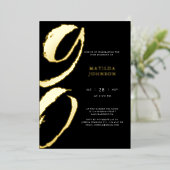 Invitation En Aluminium Élégante typographie moderne 90e anniversaire (Debout devant)