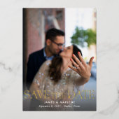 Invitation En Aluminium Élégante typographie unique Mariage photo (Recto)