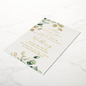 Invitation En Aluminium Élégante verdure émeraude | Mariage Gold Foil (Rotation)