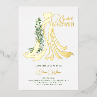 Invitation En Aluminium Élégante verdure et Fête des mariées de robe Maria