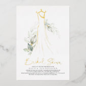 Invitation En Aluminium Élégante verdure et Fête des mariées de robe Maria (Recto)