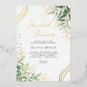 Invitation En Aluminium Elégante verdure Eucalyptus Fête des mariées moder (Recto)