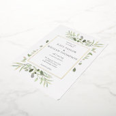 Invitation En Aluminium Elégante verdure Floral Mariage Gold (Rotation)
