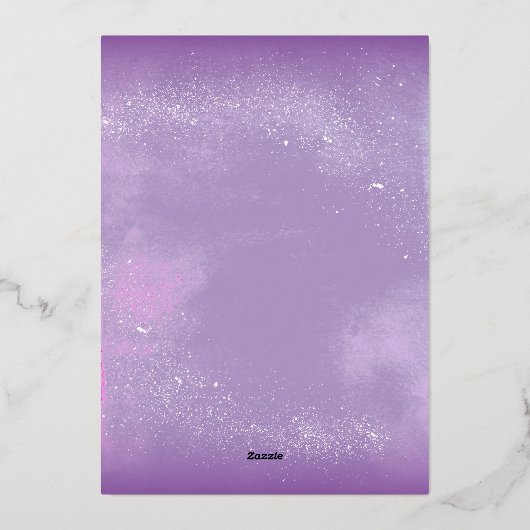 Invitation En Aluminium Élégante Violette violette Florale 70e fête d'anni (Verso)